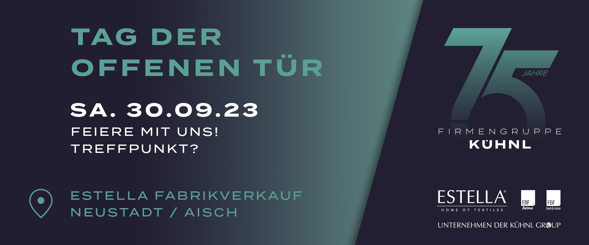 75 Jahre Kühnl Group - Jubiläumsangebot / Code: 75JAHRE23/ GÜLTIG bis 31.12.2023 / weitere Infos siehe AGB