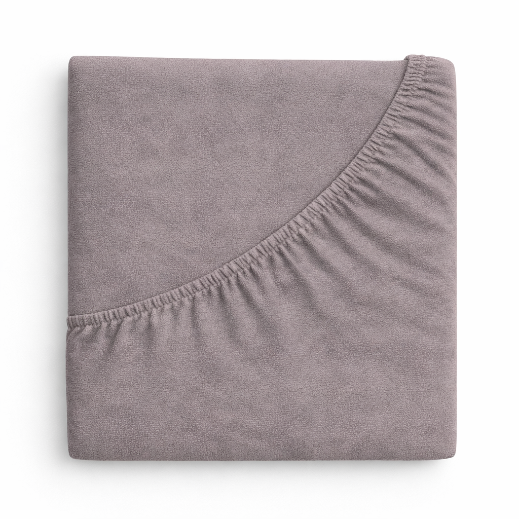 Samtiges Spannbettlaken in einem angenehmen grau-braun ton