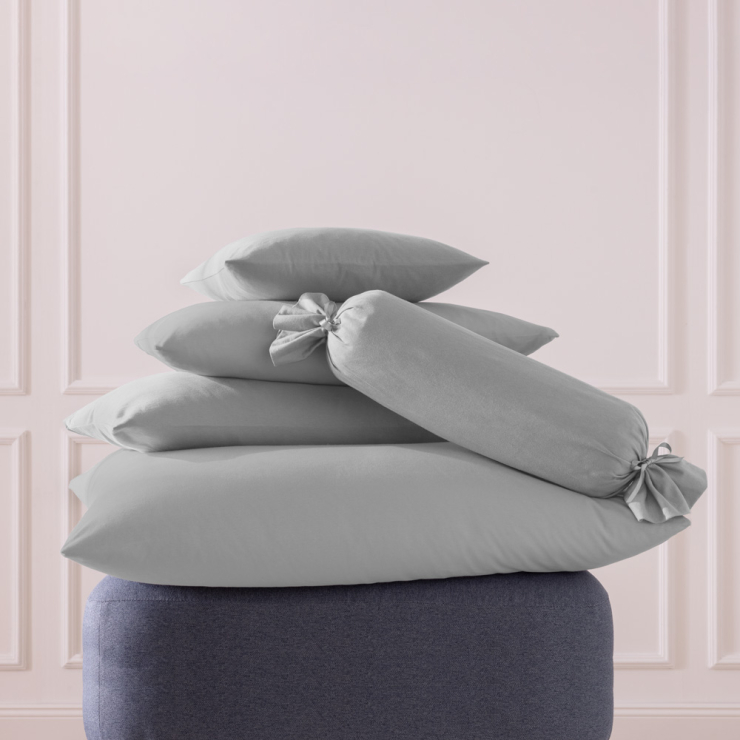 Kissenbezug Feinjersey in platin
