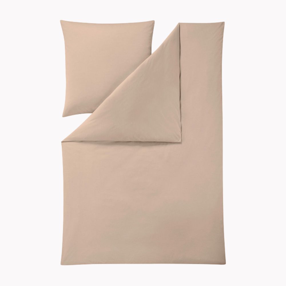 Komplettansicht der Uni-Bettwäsche Takoma in bahama (warmes, sanftes Sandbeige)