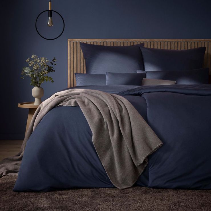 Uni-Bettwäsche Takoma in indigo (sehr dunkles Blau)