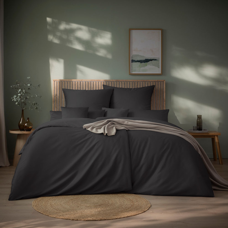Bettwäsche Valetta in der Farbe anthrazit