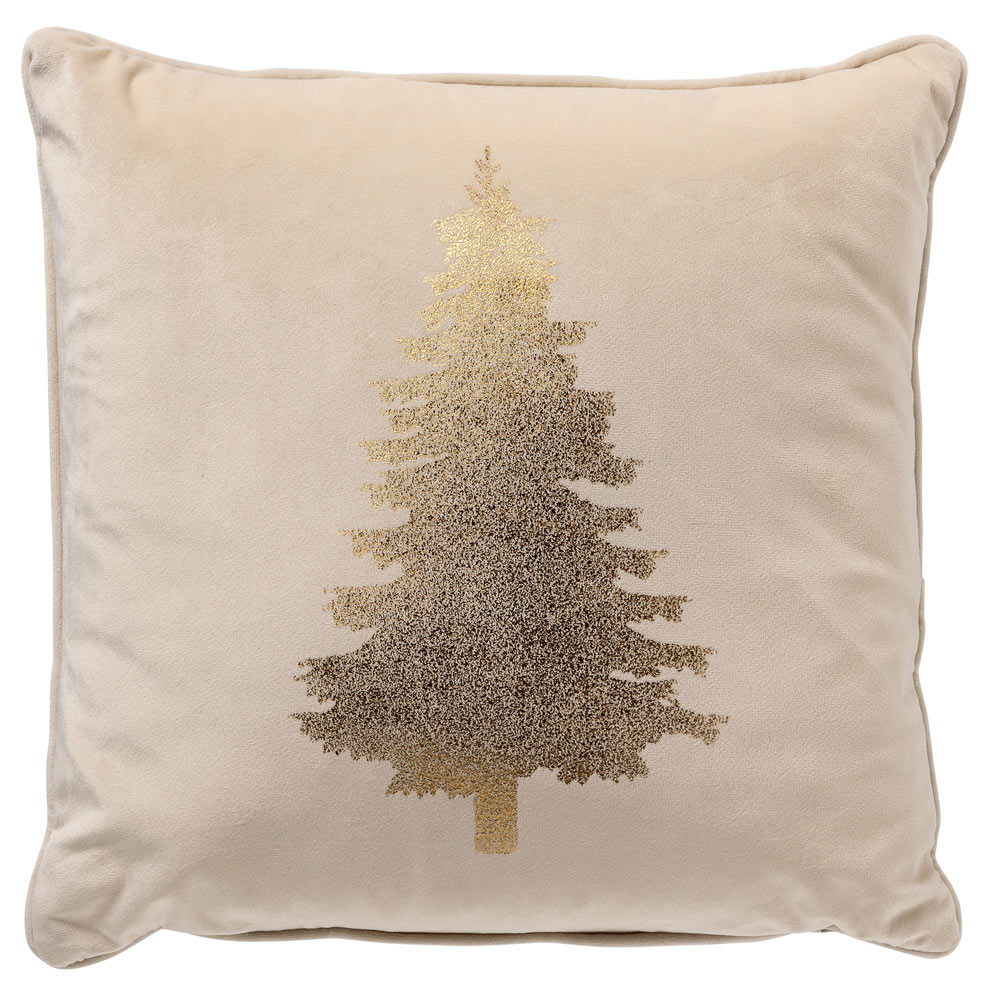 Weihnachtskissen mit goldenen dezenten Baum