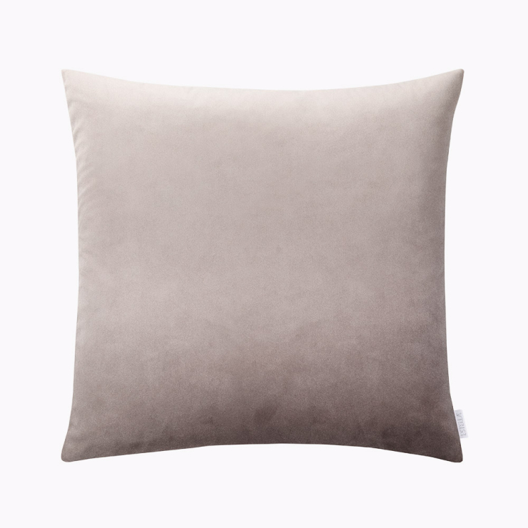 Quadratischer Dekokissenbezug Velvet in Kiesel