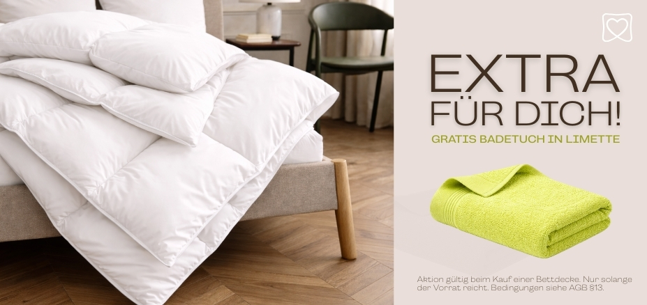 Gratis Luxor Badetuch in Limette bei Bettdeckenbestellung | Estella Online-Shop