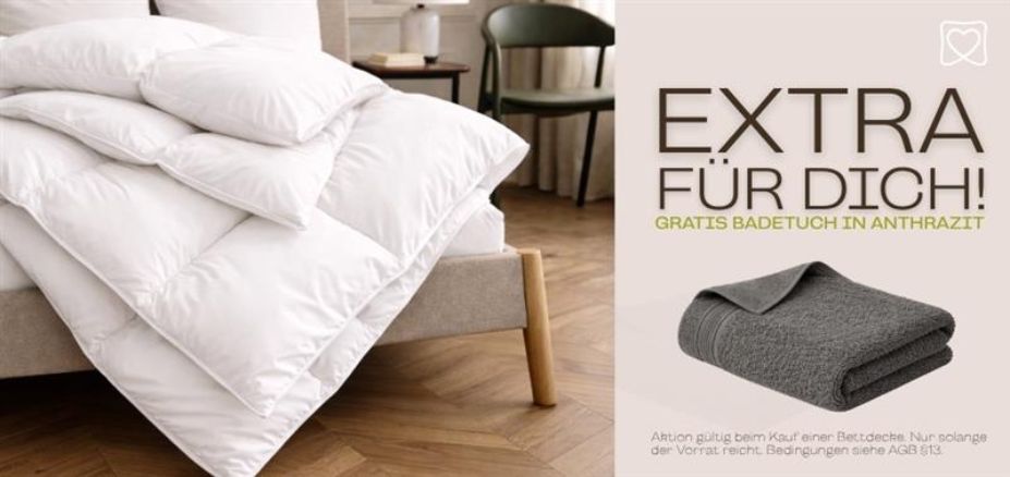 Gratis Luxor Badetuch in anthrazit bei Bettdeckenbestellung | Estella Online-Shop