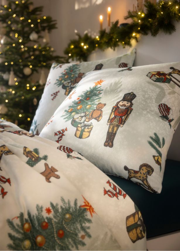 Flanellbettwäsche Nutcracker auf Bett