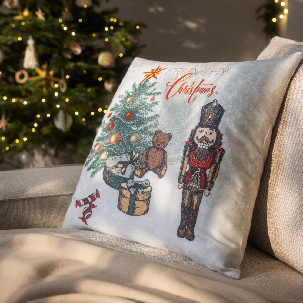 Dekokissenbezug Crunchy Christmas in rot