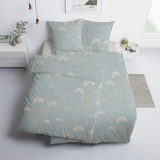 Bettwäsche Ginko | eisblau 