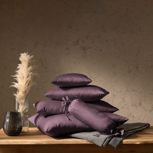 Kissenbezug Satin | aubergine 