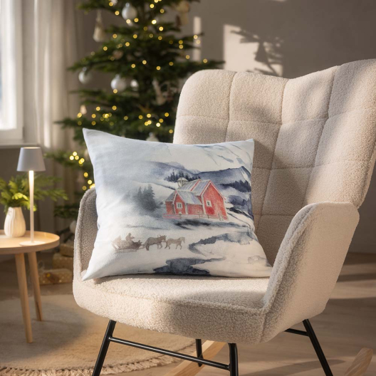 Dekokissenbezug Sleigh Ride | schnee 