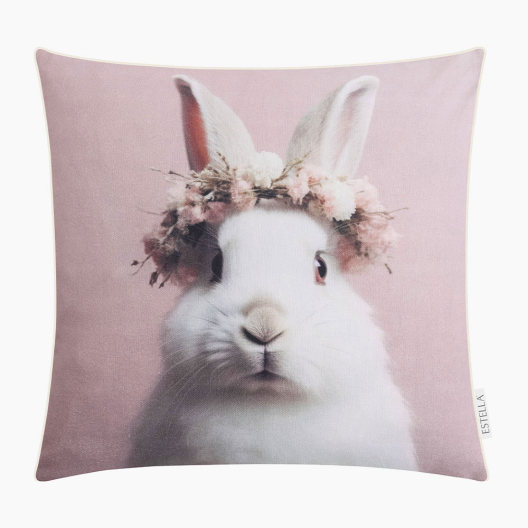 Dekokissen Hasi Blumenkranz | rosa 