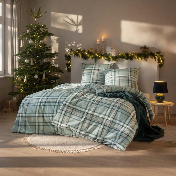 Flanellbettwäsche Hannes in jade