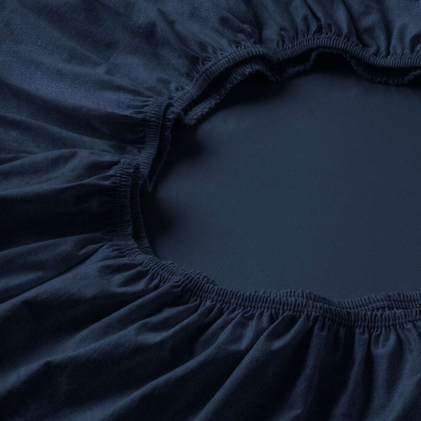 Spannbetttuch Samt-Velours | saphir 90-100 (Breite) x 190-200 (Länge)