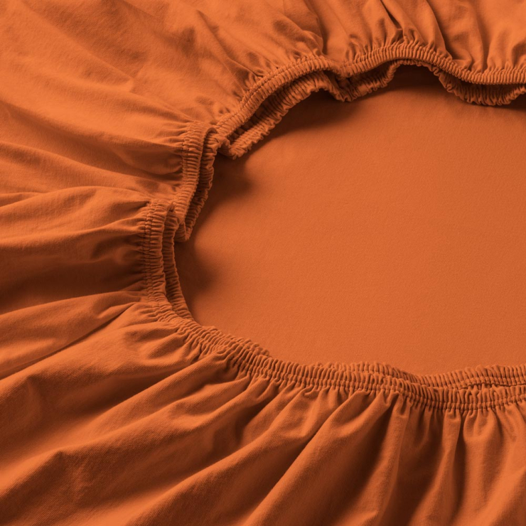Spannbetttuch Zwirnjersey | terracotta 90-120 (Breite) x 190-220 (Länge)