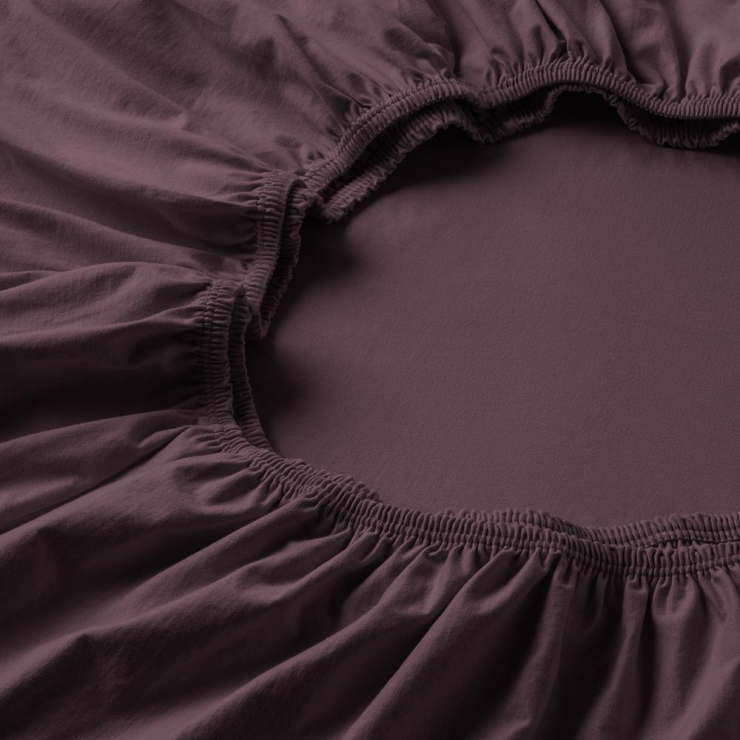 Spannbetttuch Zwirnjersey | aubergine 90-120 (Breite) x 190-220 (Länge)