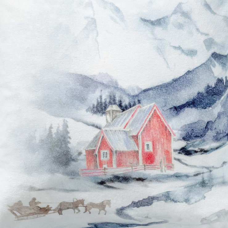 Dekokissenbezug Sleigh Ride | schnee 
