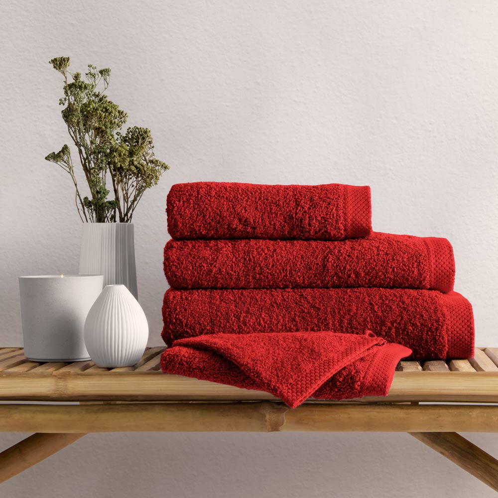 rot Unifarbene Handtuch-Serie | Pure