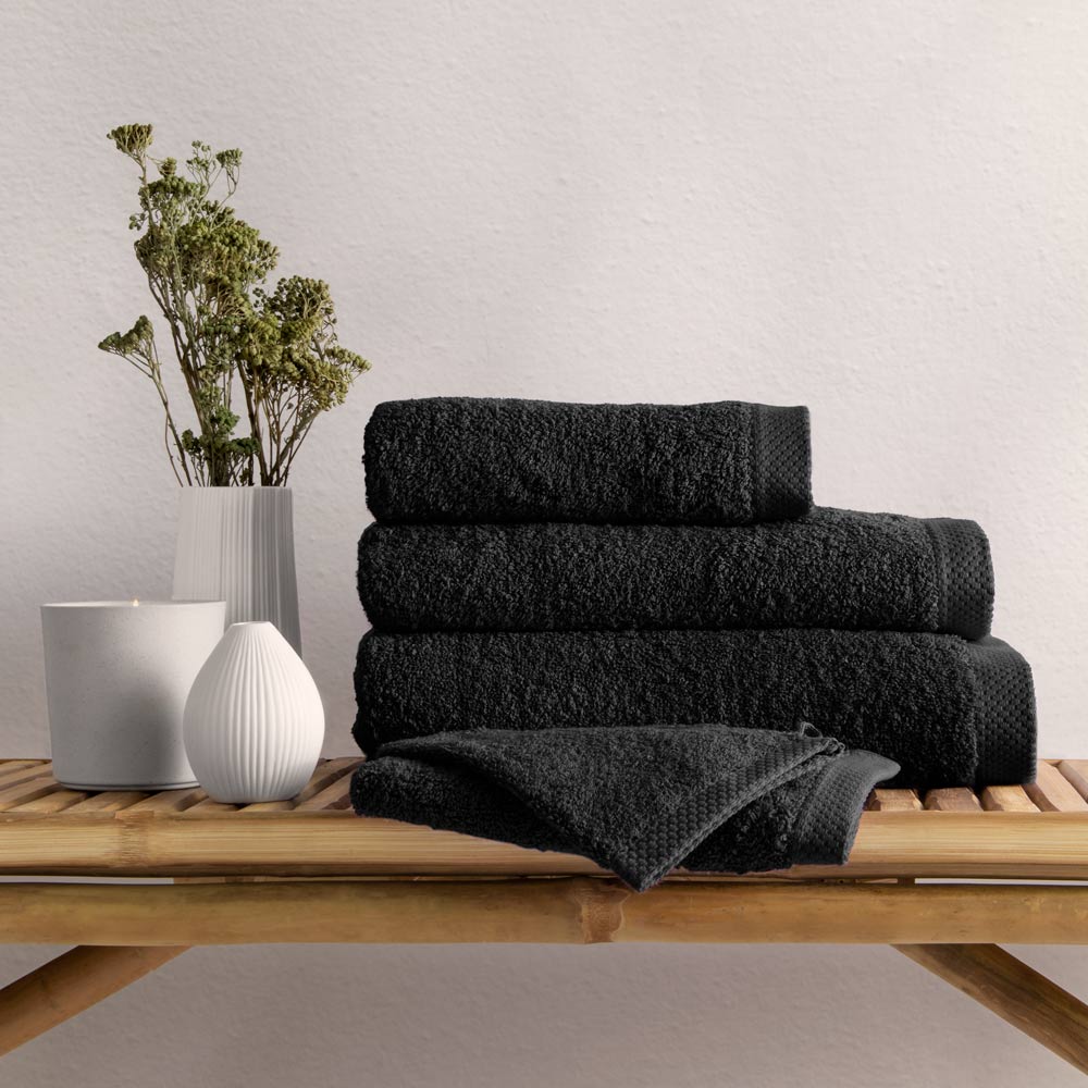Unifarbene Handtuch-Serie Pure | schwarz