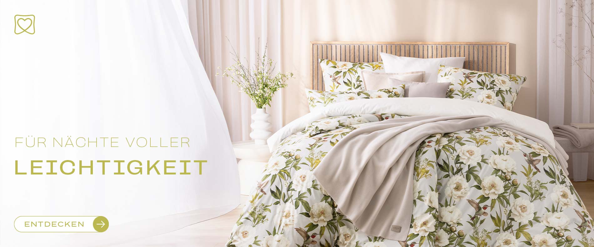 Dreamy Lightness: zarte Bettwäsche in sanften Naturtönen